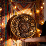 Lion Head Wooden Wall Art: Symbol of Christ the Lion of Judah - craftsmanship detail