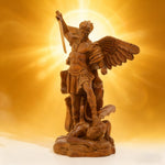 Boxwood Archangel Michael Carving: A Christmas Gift of Divine Protection - craftsmanship detail