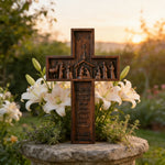 Nativity Scene Crucifix Wooden Wall Decoration - design detail