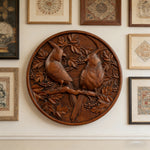 Cardinal Hand-Carved Beechwood Wall Art - design detail
