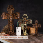 mokarve Wooden Orthodox religious Carved Crucifix - Carved from natural wood - mokarve