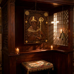 Saint Patrick Wood Carved Icon - size and finish detail