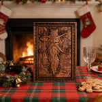 Natural Ash Wood Magician Carved Art: Whimsy Woven in Warm Wood - design detail