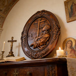 The Prayer in Gethsemane Solid Wood Carving: Find Steady Strength in His Sorrow - side view