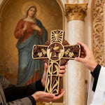 Eucharistic Chalice Wooden Cross: A Christian Symbol of the Last Supper & Redemption - Christian gift presentation