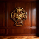 Orthodox Archangel Michael Wooden Sculpture - Gives Us Strength and Courage to Move Forward - design detail