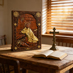 Jesus in Gethsemane Hand-Carved Wood Wall Art: The Weight of His Humble Sorrow - side view