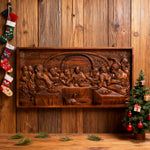 Last Supper Religious Carving Icons Gifts Wood Carving Religious Wood Wall Art - Christian gift presentation