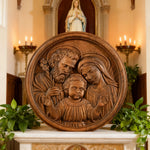 Holy Family Wooden Plaque: A Christian Symbol of Love, Faith, & Family - design detail
