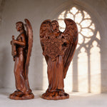 Metatron Angel Cube Beechwood Guardian Ornament: Soulful Resonance of Faith and Art - side view