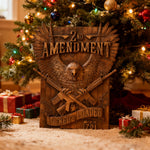 Handcrafted Solid Wood Wall Art - Commemorating the Second Amendment - product view