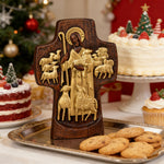 Good Shepherd Wooden Cross: A Religious Gift of Endless Care & Guidance - side view
