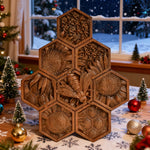 “Bee & Honeycomb” Hand-Carved Wood Wall Art – A Christian Symbol of Diligence & Divine Provision - product view