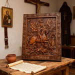 St. George the Victorious Hand-Carved Wood Icon – A Symbol of Courage & Faith - product view