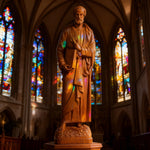 St. Peter Boxwood Sculpture Hand-Carved Apostle Figure | Your Spiritual Companion in Faith & Restoration - craftsmanship detail