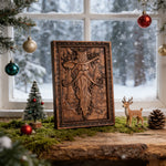 Natural Ash Wood Magician Carved Art: Whimsy Woven in Warm Wood - side view