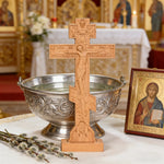 Orthodox Crucifixion Crucifix Wooden Tabletop Ornament - side view