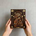 Our Lady of Perpetual Help Wood Art - Hand-Carved Catholic Gift - Mother Mary Comfort Figure - size and finish detail