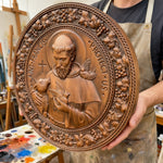St. Francis of Assisi Wood Icon - design detail