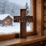 Nativity Scene Crucifix Wooden Wall Decoration - side view