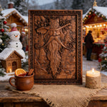 Natural Ash Wood Magician Carved Art: Whimsy Woven in Warm Wood - craftsmanship detail