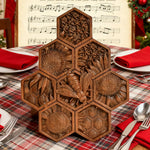“Bee & Honeycomb” Hand-Carved Wood Wall Art – A Christian Symbol of Diligence & Divine Provision - side view