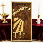 Plaque commemorating Good Friday, remembering the meaning of Jesus' crucifixion - craftsmanship detail