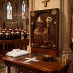 Saint Patrick Wood Carved Icon - side view