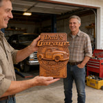 Dad's Garage Wooden Wall Sign: The Perfect Tribute to His Go-To Space - Christian gift presentation