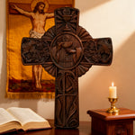 Eucharistic Chalice Wooden Cross: A Christian Symbol of the Last Supper & Redemption - Christian gift presentation