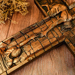 mokarve Savior Jesus Cross - Carved from Natural Wood - mokarve