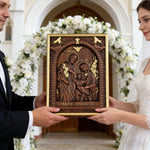 Beechwood Holy Family Wall Hanging: Carving Devotion in Wood, Bringing Sacred Warmth - design detail