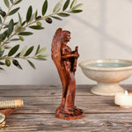 Metatron Angel Cube Beechwood Guardian Ornament: Soulful Resonance of Faith and Art - size and finish detail