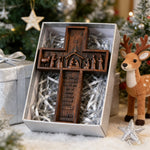 Nativity Scene Crucifix Wooden Wall Decoration - craftsmanship detail