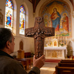 “Good Shepherd” Jesus Shepherd Wooden Wall Hanging - side view