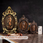 Religious gift with rich details of the wooden statue of Our Lady of Guadalupe - mokarve