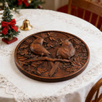 Red Cardinal Couple Hand-Carved Wood Figurine: A Symbol of Hope & Spiritual Connection - craftsmanship detail