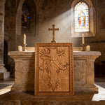 Natural Ash Wood Magician Carved Art: Whimsy Woven in Warm Wood - Christian gift presentation
