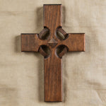 Irish Celtic Cross Wooden Hand Carved Cross for Wall Decor, Religious Gift Cross - side view