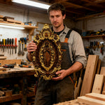 Hand-Carved Our Lady of Grace Wooden Icon: A Christian Symbol of Mary’s Devotion - gift presentation