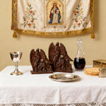 Hand-Carved Holy Family & Guardian Angel Solid Wood Statue: A Faith Artwork Anchoring Divine Blessings f - size and finish detail