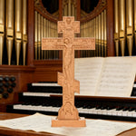 Orthodox Crucifixion Crucifix Wooden Tabletop Ornament - product view