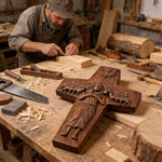 “Good Shepherd” Jesus Shepherd Wooden Wall Hanging - craftsmanship detail