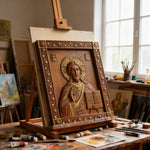 Jesus Christ Pantocrator Wood Carving - design detail