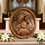 Holy Family Wooden Plaque: A Christian Symbol of Love, Faith, & Family - craftsmanship detail