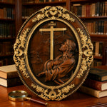 Jesus Hill Garden Prayer Plaque Wood Carving - side view