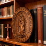 Vintage Colorful Our Lady of Guadalupe Wood Carving 🎨🪵 - Patron Saint of the Americas & Unborn Childre - size and finish detail
