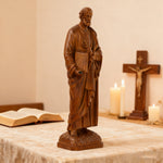 St. Peter Boxwood Sculpture Hand-Carved Apostle Figure | Your Spiritual Companion in Faith & Restoration - design detail