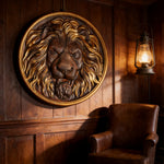 Lion Head Wooden Wall Art: Symbol of Christ the Lion of Judah - product view