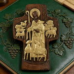 Good Shepherd Wooden Cross: A Religious Gift of Endless Care & Guidance - size and finish detail